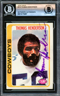 Thomas "Hollywood" Henderson Autographed 1978 Topps Rookie Card #213 Dallas Cowboys Beckett BAS #16176267