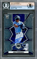 Julio Rodriguez Autographed 2022 Panini Mosaic Rookie Card #274 Seattle Mariners Beckett BAS #16177396