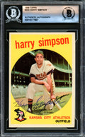 Harry Simpson Autographed 1959 Topps Card #333 Kansas City A's Beckett BAS #16177807