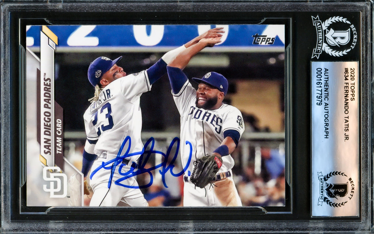 Fernando Tatis Jr. Autographed 2020 Topps Card #634 San Diego Padres Beckett BAS #16177979