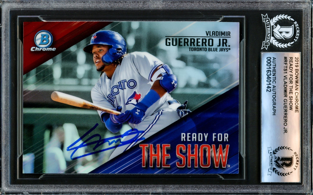 Vladimir Guerrero Jr. Autographed 2019 Bowman Chrome Ready For The Show Card #RFTS-1 Toronto Blue Jays Beckett BAS #16340142