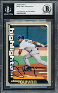 Tony Gwynn Autographed 2000 Topps Card #459 San Diego Padres Beckett BAS #12503352