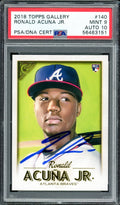 Ronald Acuna Jr. Autographed 2018 Topps Gallery Rookie Card #140 Atlanta Braves PSA 9 Auto Grade Gem Mint 10 PSA/DNA #56463151