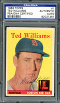 Ted Williams Autographed 1958 Topps Card #1 Boston Red Sox PSA/DNA #82021387