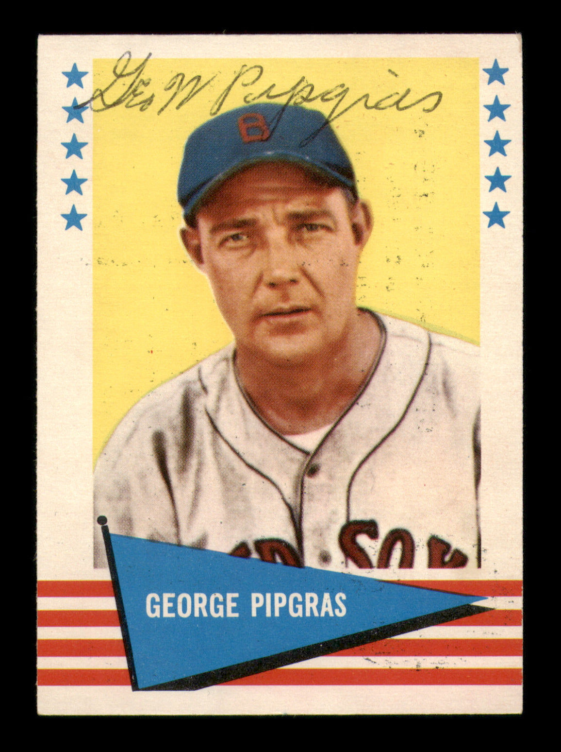 George Pipgras Autographed 1961 Fleer Card #134 Boston Red Sox