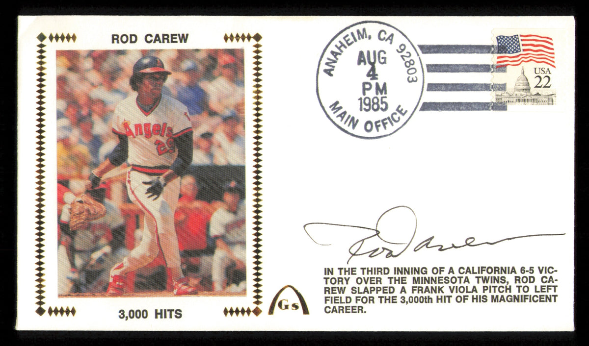Rod Carew Autographed 1985 First Day Cover California Angels