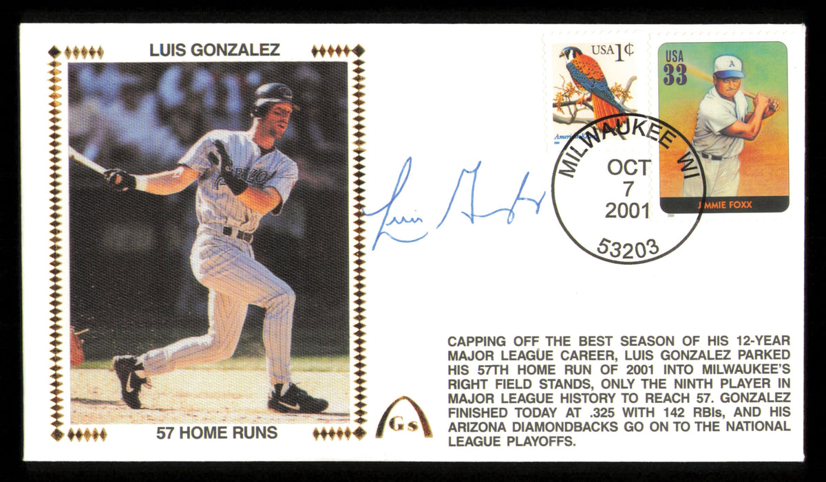 Luis Gonzalez Autographed 2001 First Day Cover Arizona Diamondbacks