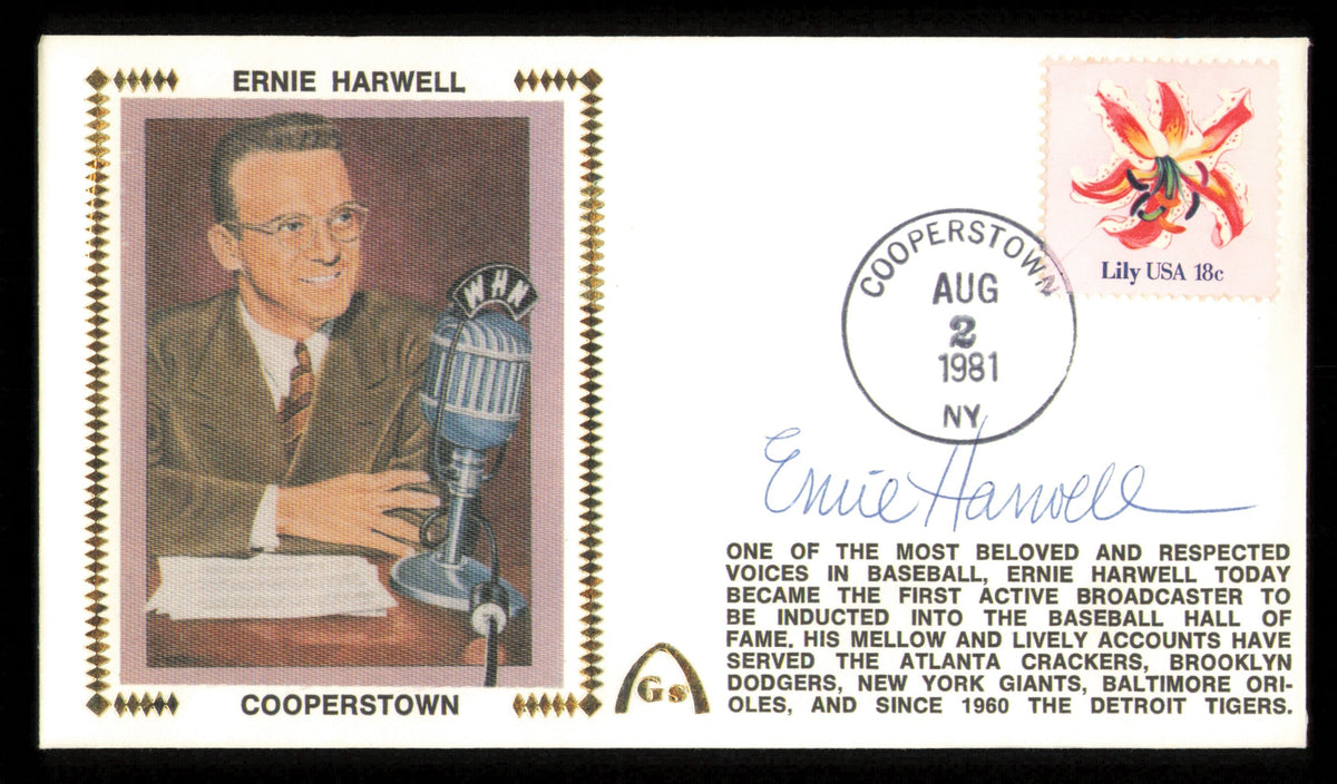 Ernie Harwell Autographed 1981 First Day Cover Announcer