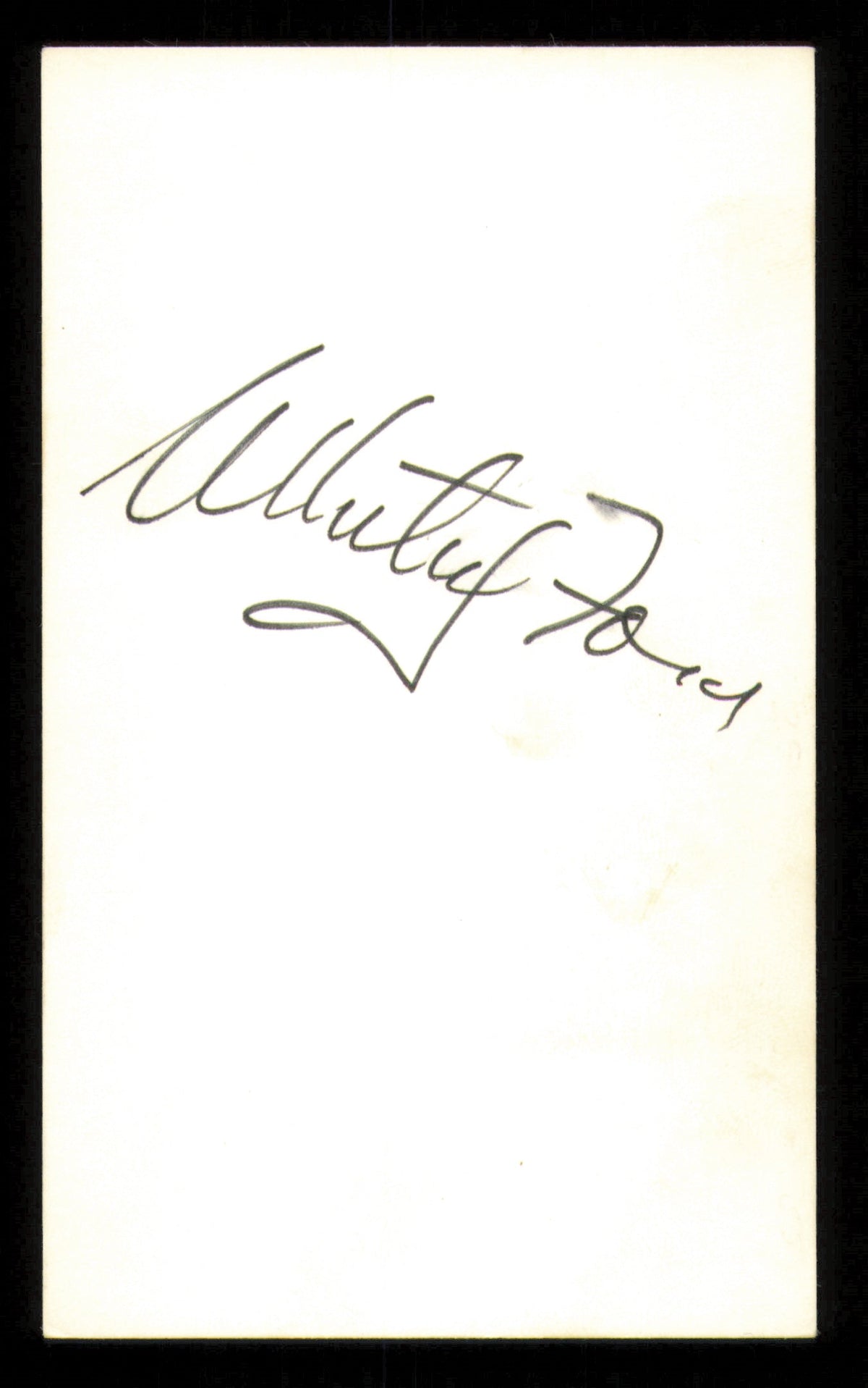 Whitey Ford Autographed 3x5 Index Card New York Yankees