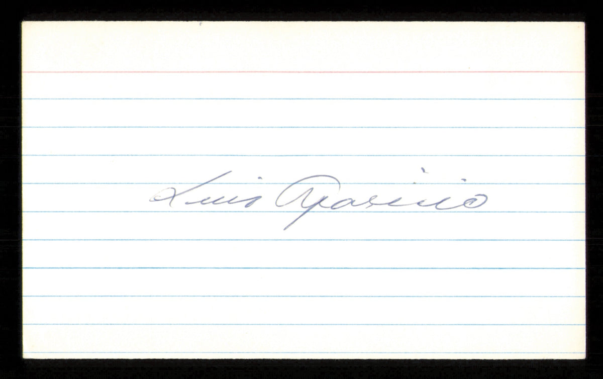 Luis Aparicio Autographed 3x5 Index Card Chicago White Sox