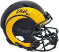 Kyren Williams Autographed Los Angeles Rams Eclipse Black Full Size Speed Replica Helmet Beckett BAS Witness