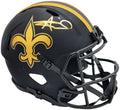 Alvin Kamara Autographed New Orleans Saints Eclipse Black Full Size Speed Replica Helmet Beckett BAS Witness