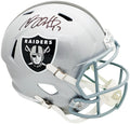 Davante Adams Autographed Las Vegas Raiders Silver Full Size Speed Replica Helmet Beckett BAS Witness