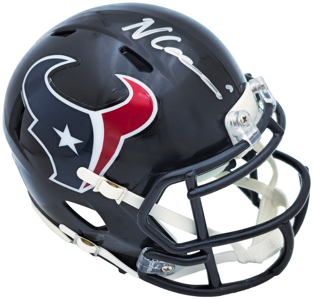 Nico Collins Autographed Houston Texans Blue Speed Mini Helmet Beckett BAS Witness