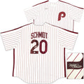 Philadelphia Phillies Mike Schmidt Autographed White Pinstripes Nike Cooperstown Collection Jersey Size XXL JSA