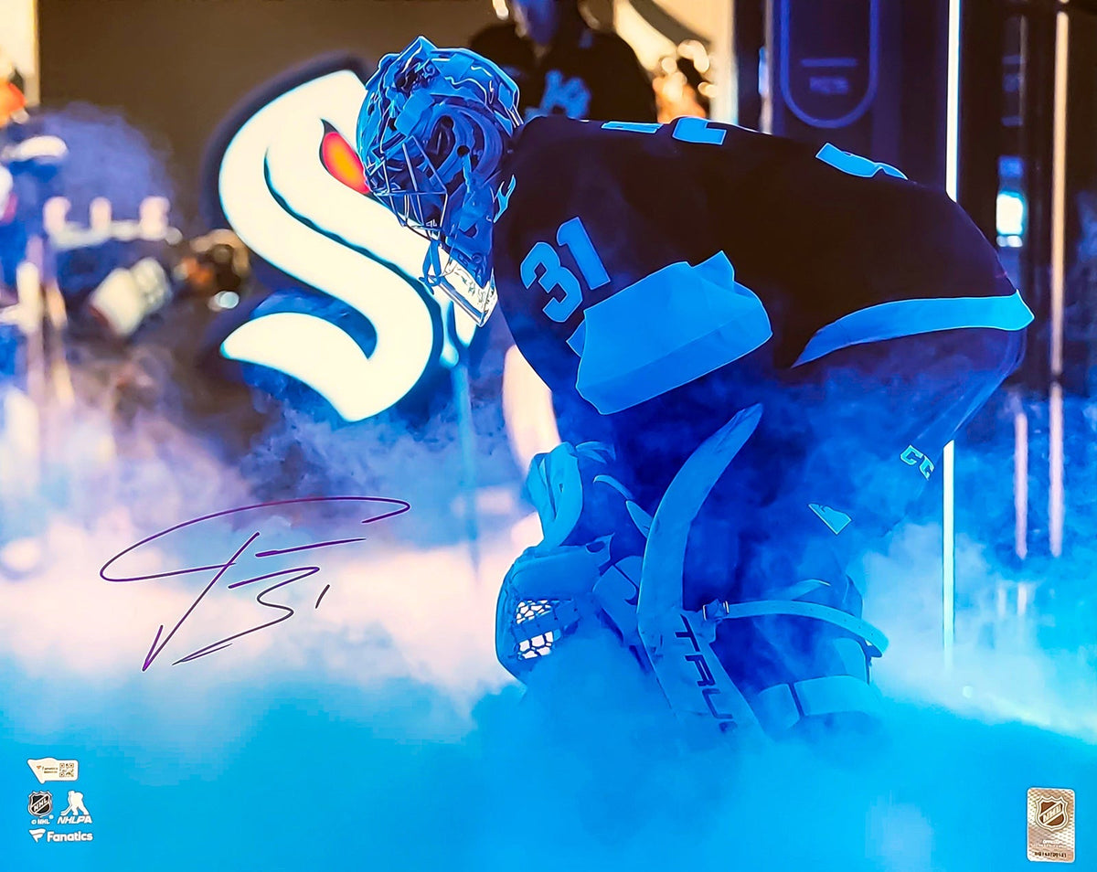 Philipp Grubauer Autographed 16x20 Photo Seattle Kraken Fanatics Holo Stock #211737