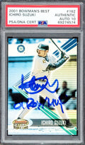 Ichiro Suzuki Autographed 2001 Bowman's Best Rookie Card #162 Seattle Mariners "01 ROY/MVP" #2671/2999 PSA/DNA #69274574