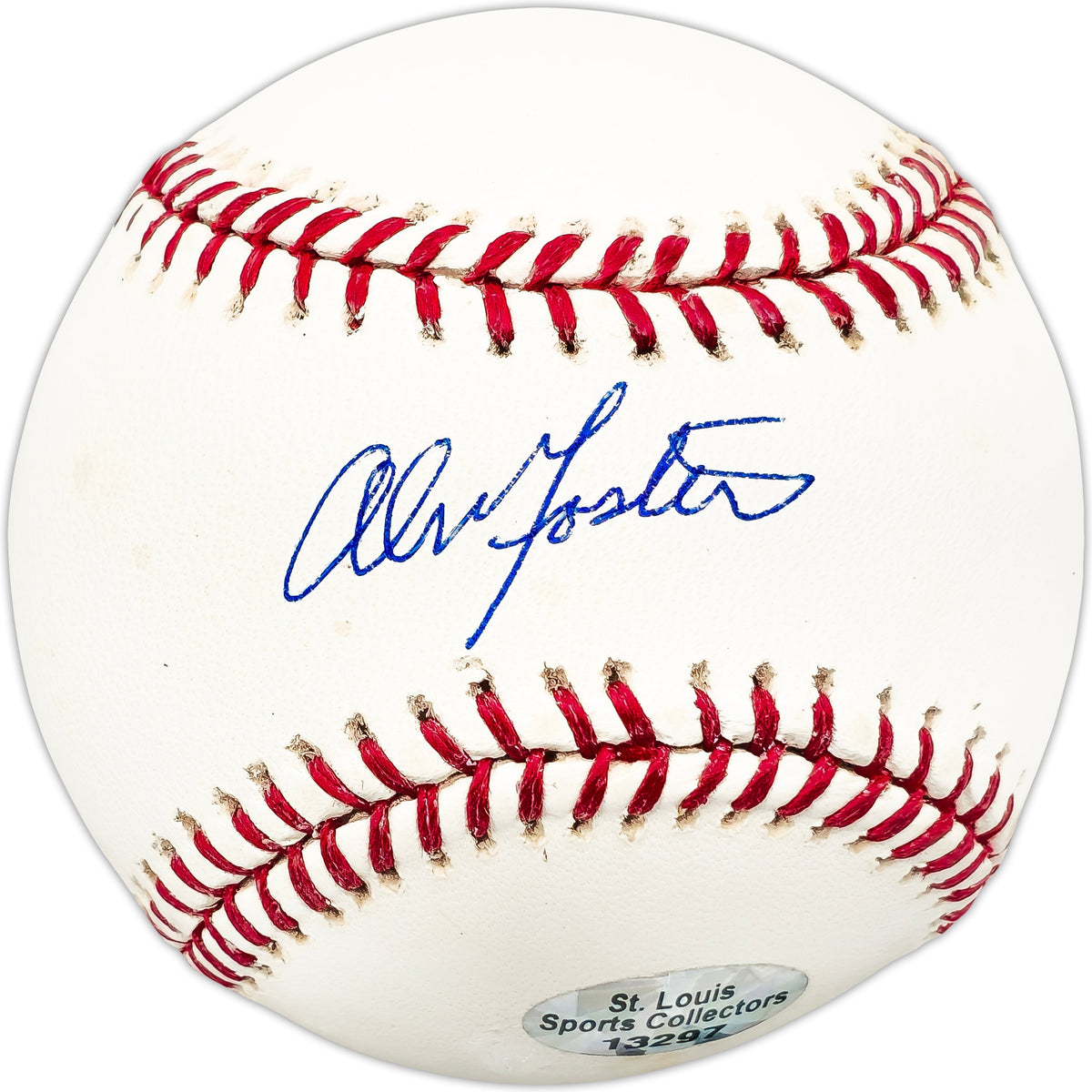 Alan Foster Autographed Official MLB Baseball Los Angeles Dodgers, St. Louis Cardinals