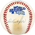 Tom Niedenfuer Autographed Official 1981 World Series Logo MLB Baseball Los Angeles Dodgers