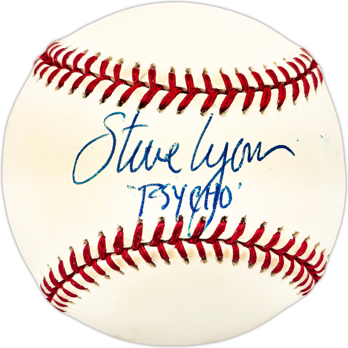 Steve Lyons Autographed Official AL Baseball Boston Red Sox "Psycho"