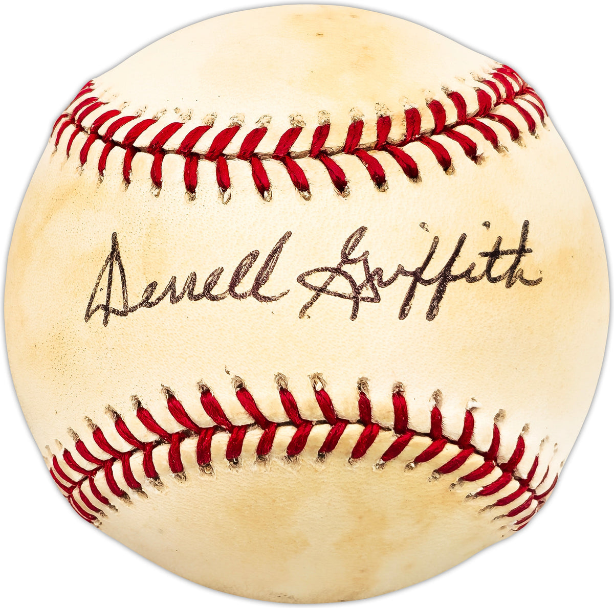 Derrell Griffith Autographed Official NL Baseball Los Angeles Dodgers