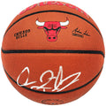 Dennis Rodman Autographed Composite Leather Chicago Bulls Logo Basketball Beckett BAS Witness