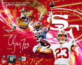 Christian McCaffrey Autographed 8x10 Photo San Francisco 49ers Rushing, Receiving & Passing Touchdown Trifecta Collage Beckett BAS QR