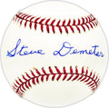 Steve Demeter Autographed Official MLB Baseball Detroit Tigers, Cleveland Indians Beckett BAS QR #BM25175