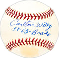 Carlton Willey Autographed Official MLB Baseball Milwaukee Braves "58-62 Braves" Beckett BAS QR #BM25536