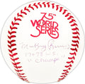 Mickey Rivers Autographed Official 1978 World Series Logo MLB Baseball New York Yankees "77 & 78 WS Champs" Beckett BAS QR #BM25597