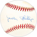 Jack Phillips Autographed Official AL Baseball New York Yankees, Detroit Tigers Beckett BAS QR #BM25659