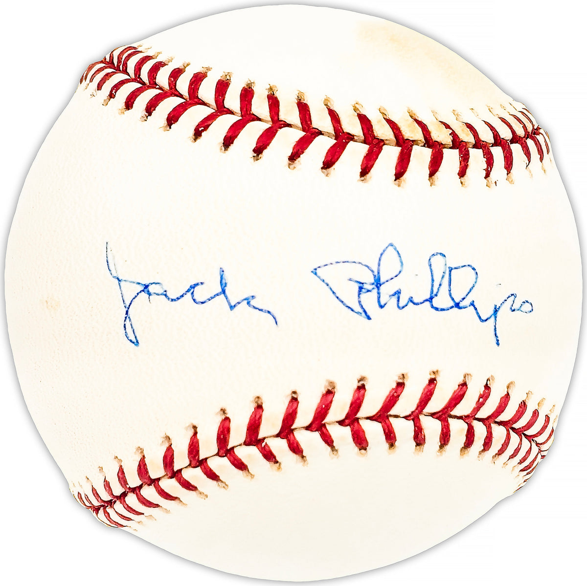 Jack Phillips Autographed Official AL Baseball New York Yankees, Detroit Tigers Beckett BAS QR #BM25659
