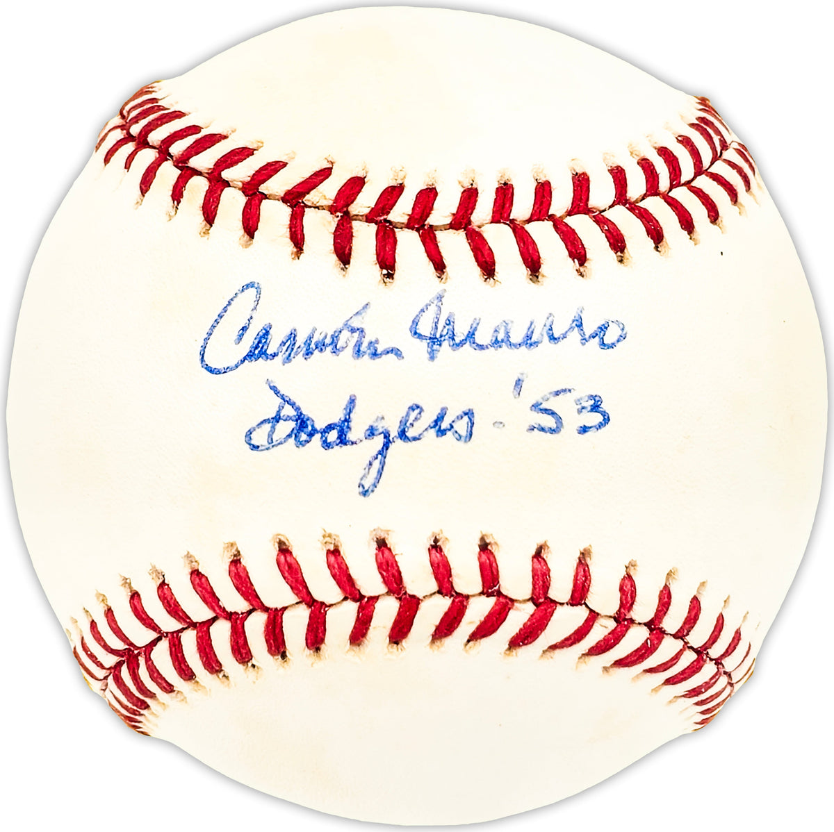 Carmen Mauro Autographed Official NL Baseball Brooklyn Dodgers "Dodgers '53" Beckett BAS QR #BM25767