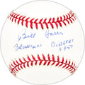 Bill Harris Autographed Official NL Baseball Brooklyn Dodgers "1957" Beckett BAS QR #BM25800