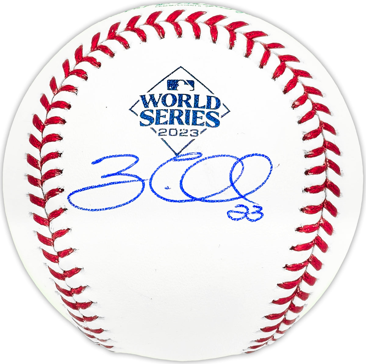 Zac Gallen Autographed Official 2023 World Series Logo MLB Baseball Arizona Diamondbacks Beckett BAS Witness