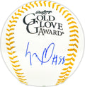 Luis Robert Jr. Autographed Official Gold Glove Logo MLB Baseball Chicago White Sox Beckett BAS Witness