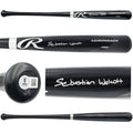 Sebastian Walcott Autographed Black Rawlings Adirondack Baseball Bat Texas Rangers Full Name Beckett BAS Witness