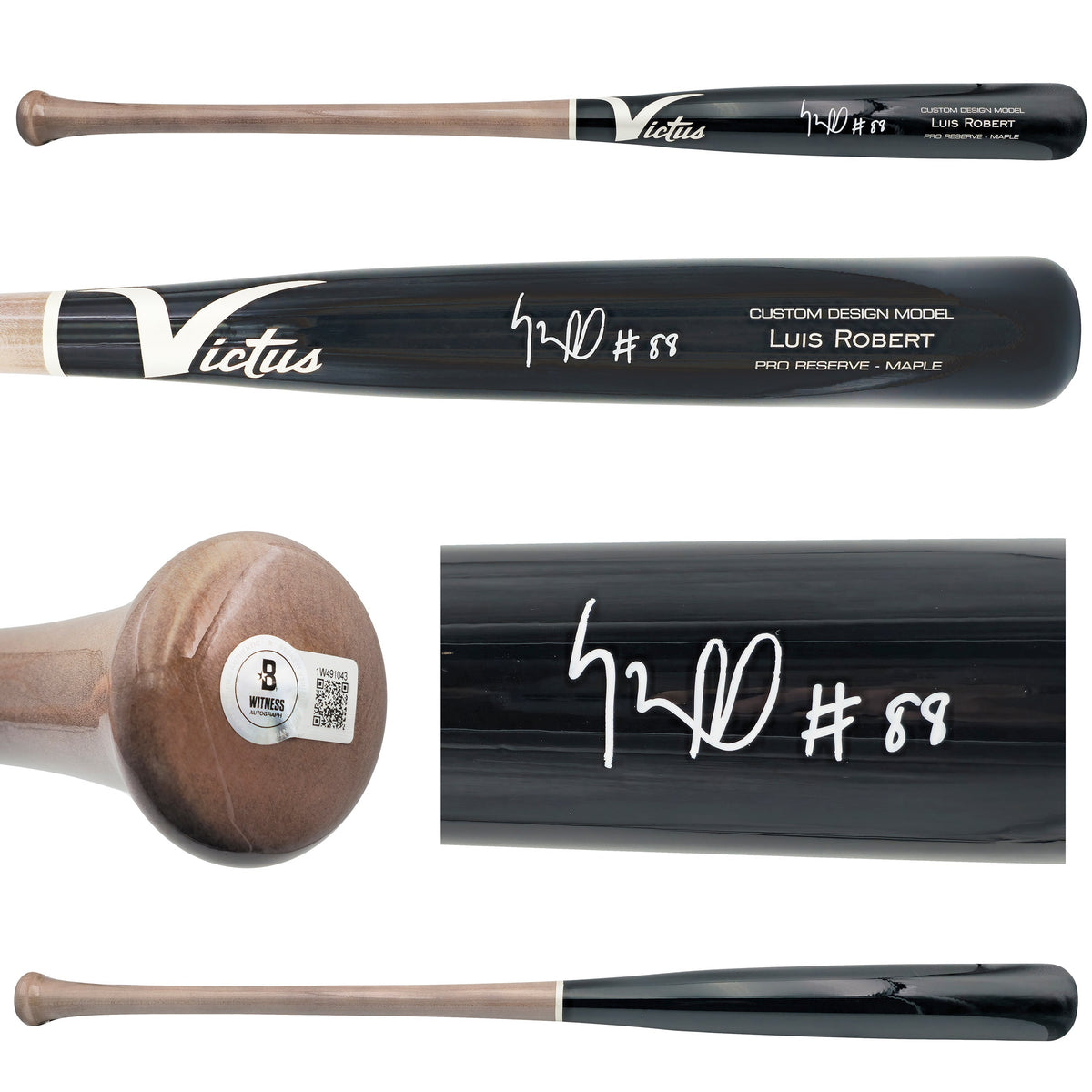 Luis Robert Jr. Autographed Black & Gray Victus Player Model Baseball Bat Chicago White Sox Beckett BAS Witness