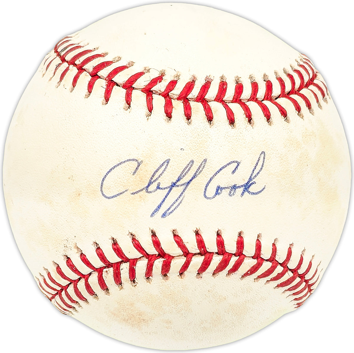 Cliff Cook Autographed Official NL Baseball New York Mets, Cincinnati Reds