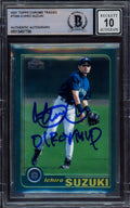 Ichiro Suzuki Autographed 2001 Topps Chrome Traded Rookie Card #T266 Seattle Mariners Auto Grade Gem Mint 10 "01 ROY/MVP" Beckett BAS #15497798