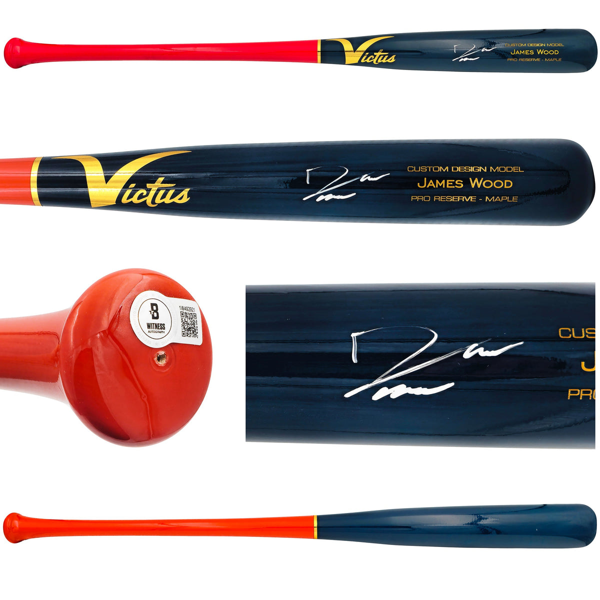James Wood Autographed Blue Victus Player Model Baseball Bat Washington Nationals Beckett BAS Witness