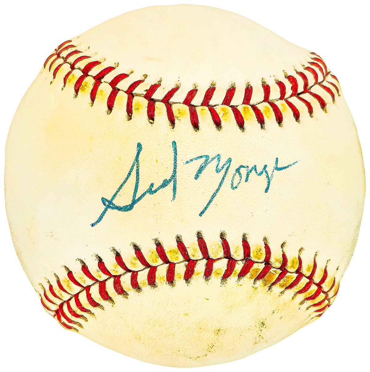 Sid Monge Autographed Official League Baseball Philadelphia Phillies, Cleveland Indians Beckett BAS QR #BH040987