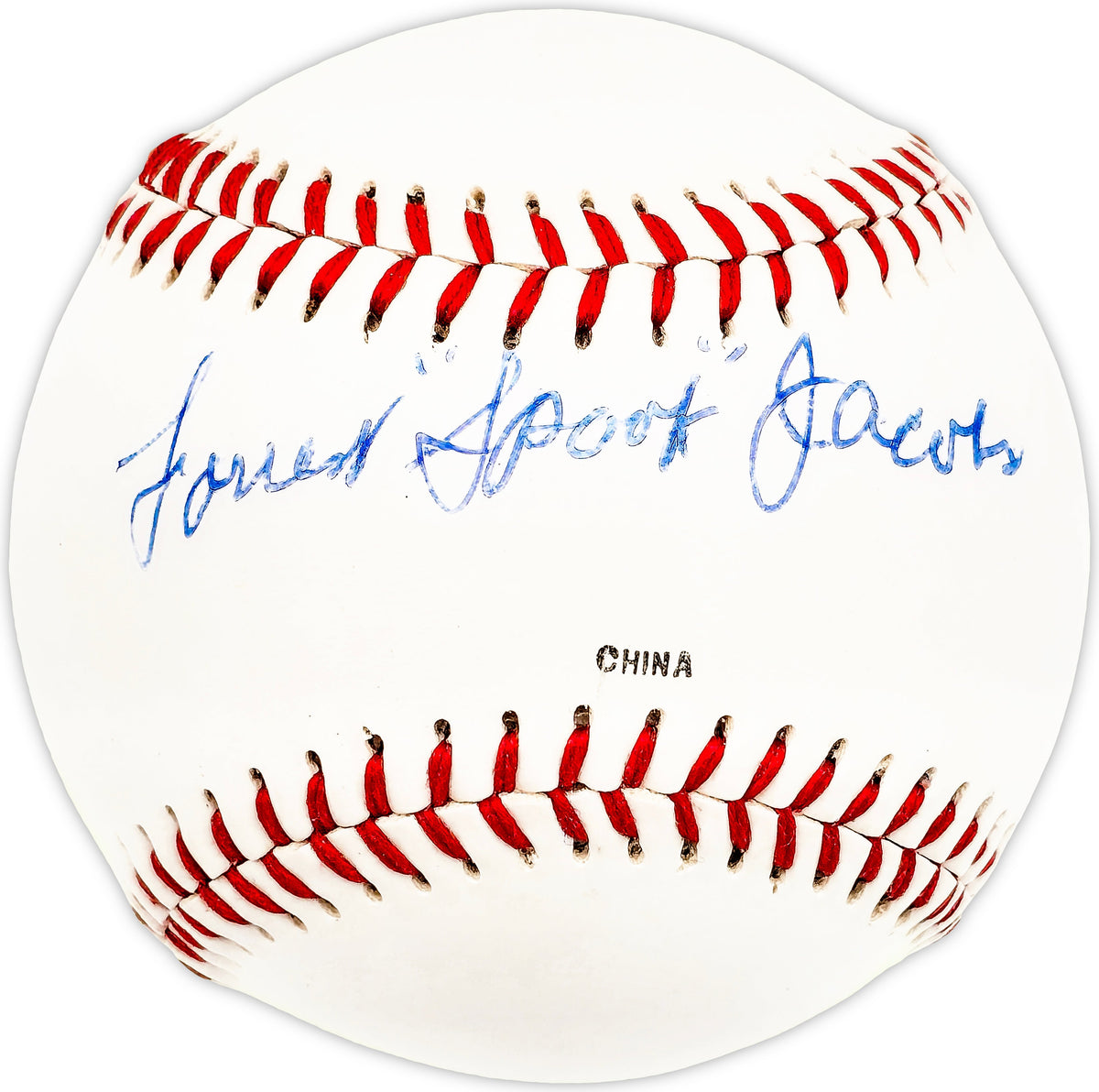 Forrest Spook Jacobs Autographed Official Cooper Baseball Pirates, KC A's