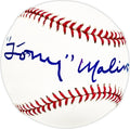 Tony Malinosky Autographed Official MLB Baseball Brooklyn Dodgers