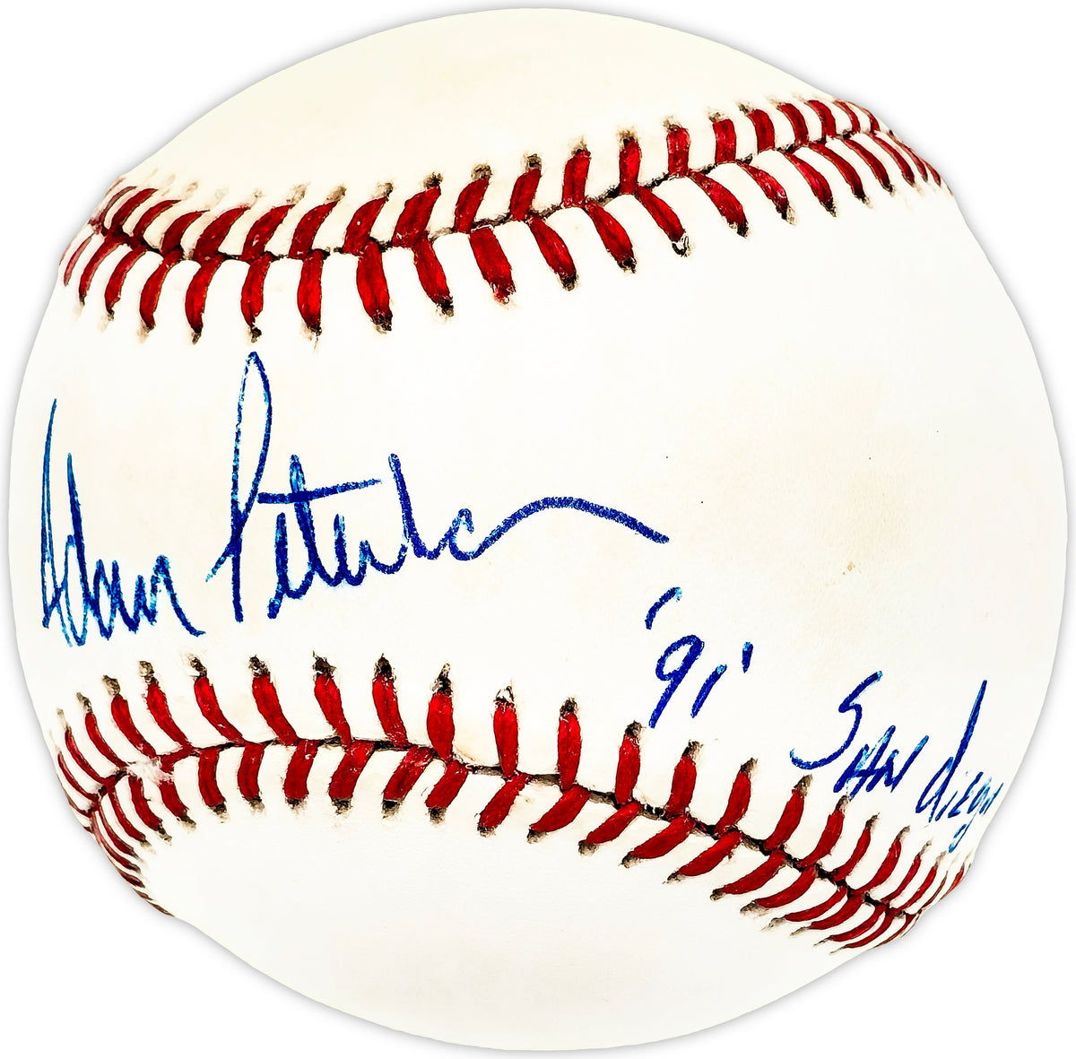 Adam Peterson Autographed Official NL Baseball San Diego Padres "91"