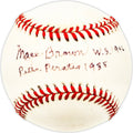 Mace Brown Autographed Official NL Baseball Pittsburgh Pirates "WS 1946, Pirates 1935"