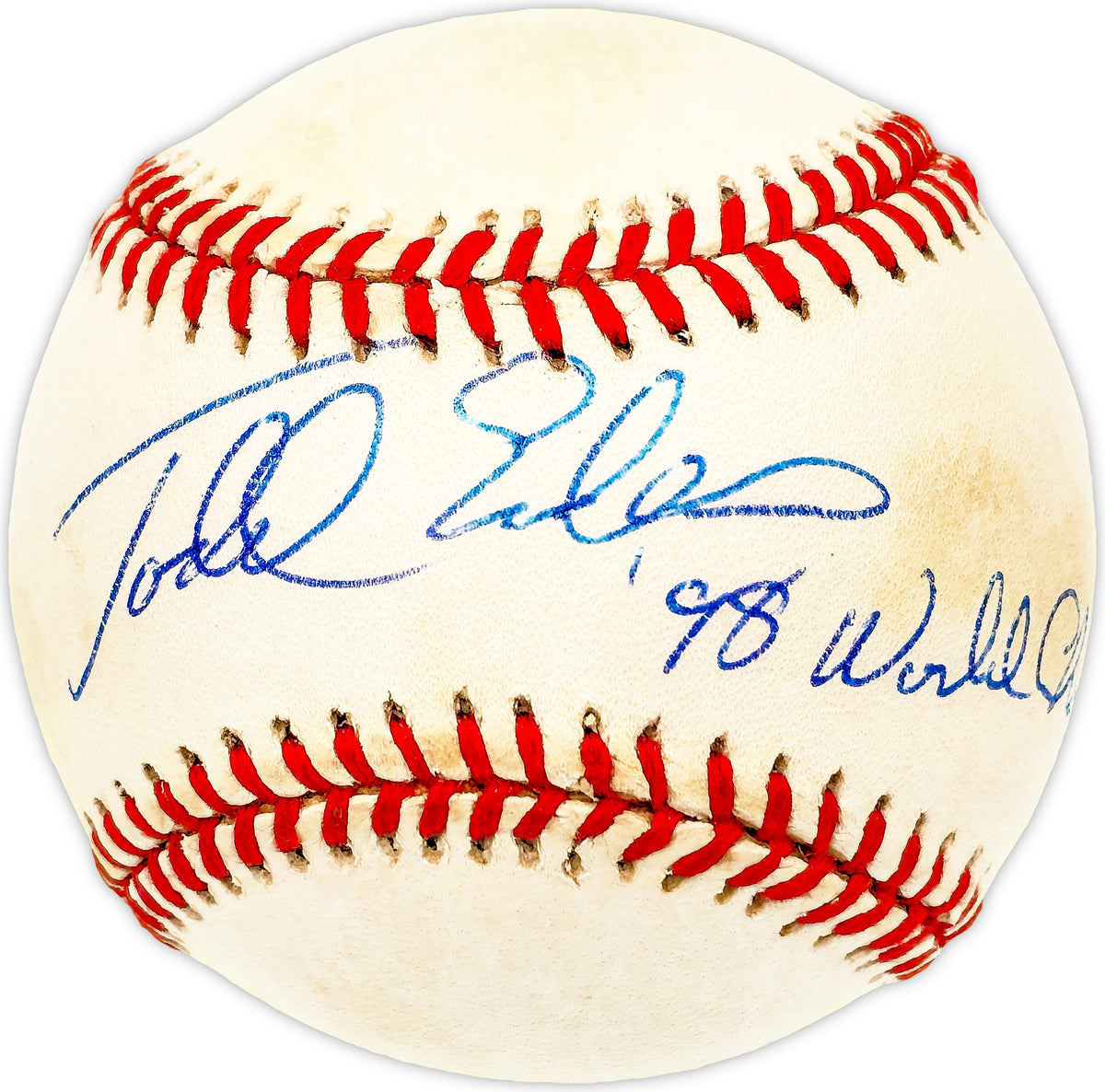 Todd Erdos Autographed Official AL Baseball New York Yankees "98 World Champs"