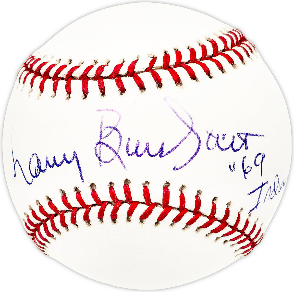 Larry Burchart Autographed Official MLB Baseball Cleveland Indians "69 Indians"