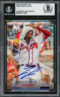 Ronald Acuna Jr. Autographed 2022 Stadium Club Card #108 Atlanta Braves Beckett BAS #16711353