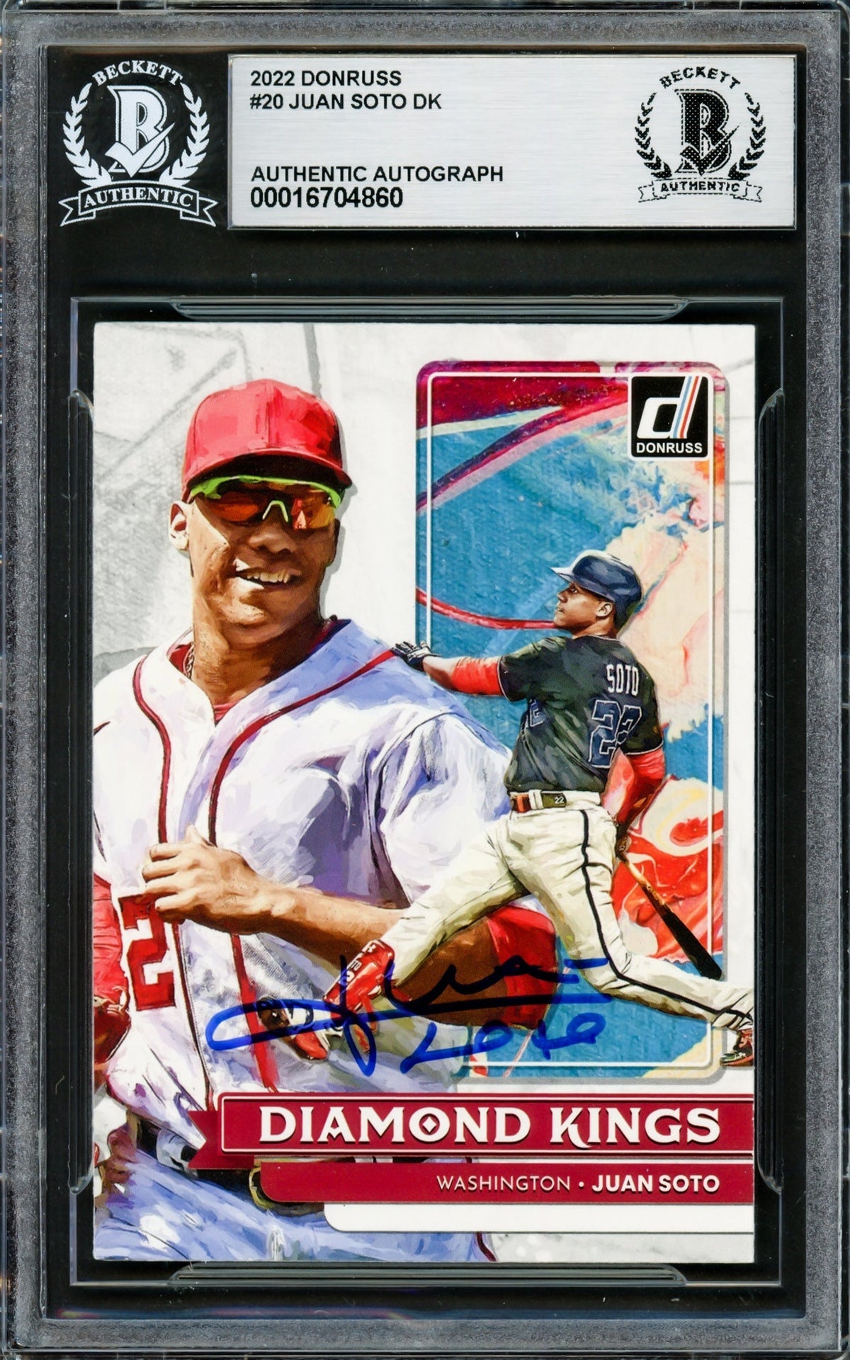 Juan Soto Autographed 2022 Donruss Diamond Kings Card #20 New York Yankees Beckett BAS #16704860